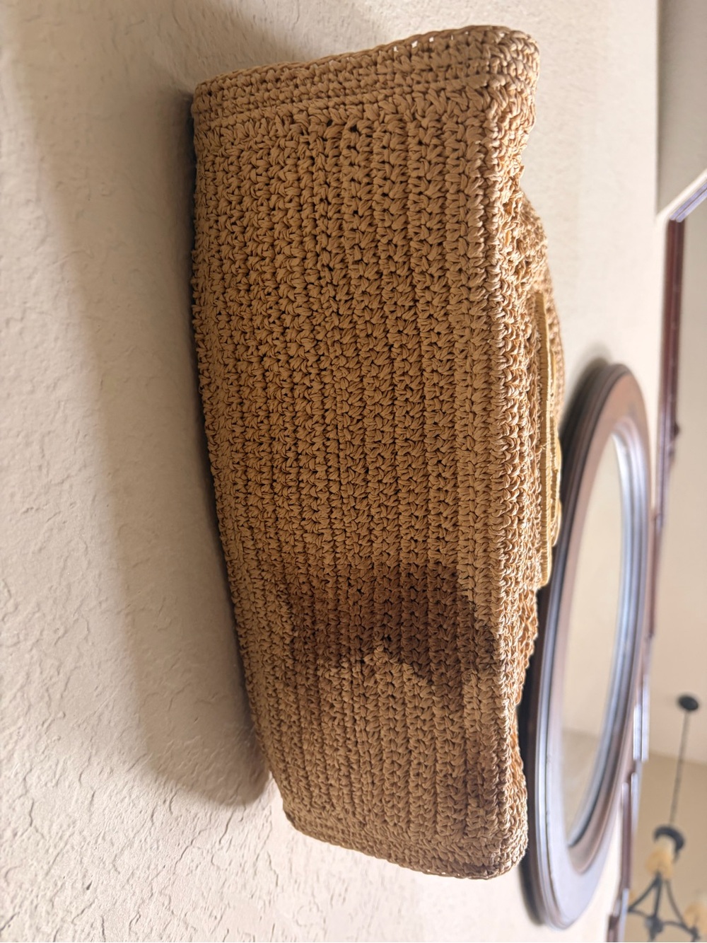 Tory Burch Natural Woven Raffia Tote-Flawed - Picture 6 of 8